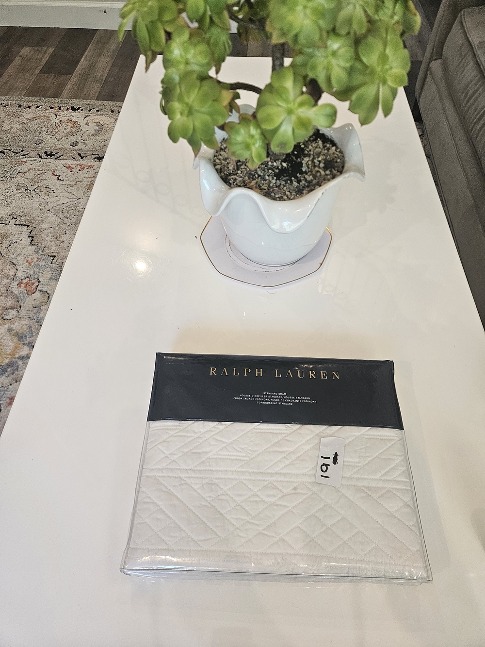 Ralph Lauren White Quilted Pillow Shams - Diamond Stitch